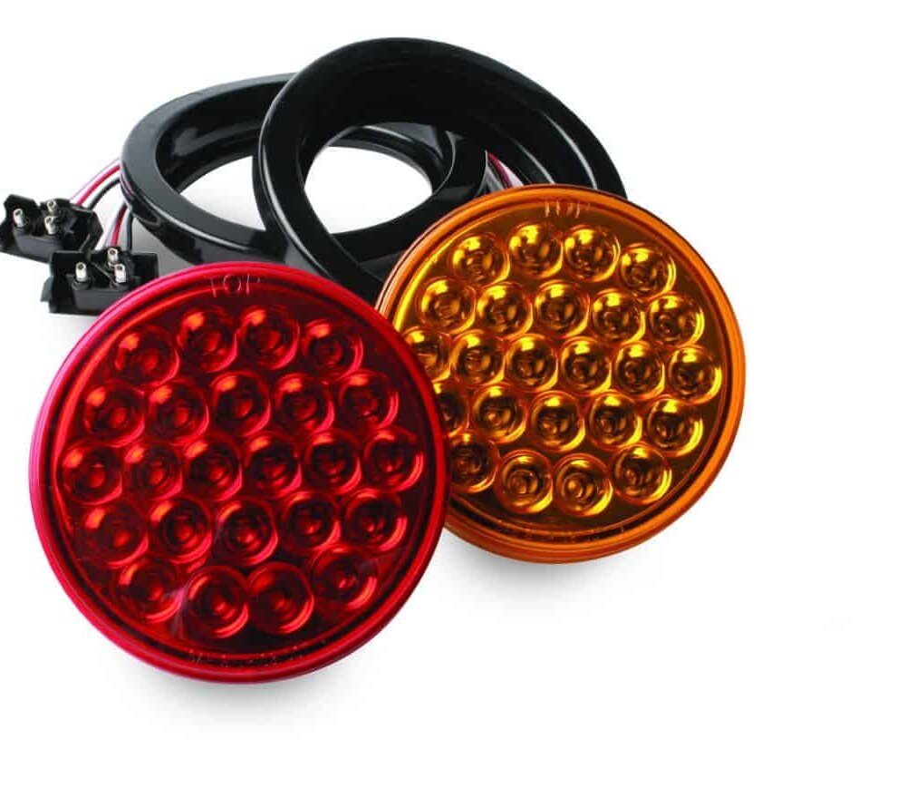 Mirror Finished Light in Red and Amber