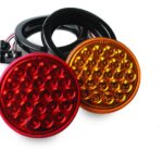 Mirror Finished Light in Red and Amber