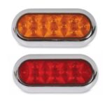 Flange Mounted LED Lights in Amber and Red