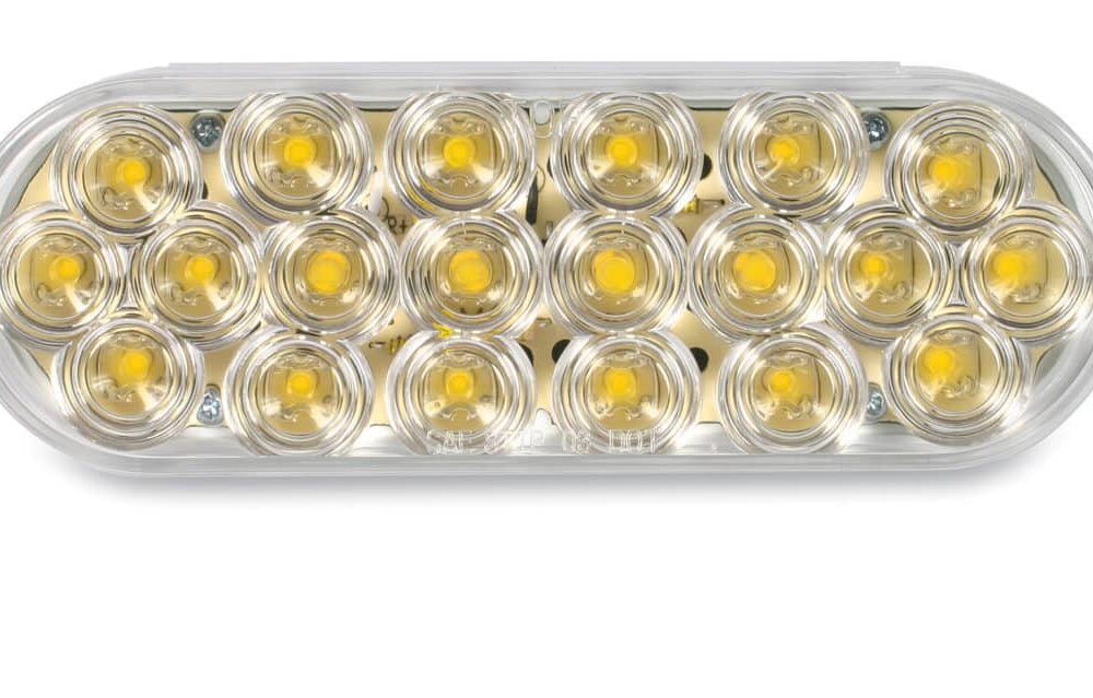 Amber 6.5″ Oval LED Light with Clear Lens