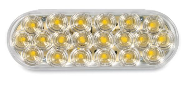 Amber 6.5″ Oval LED Light with Clear Lens