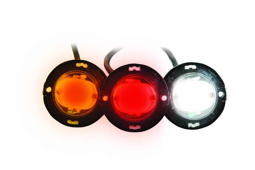 Button Strobe Lights in Amber, Red & White