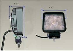 Square LED Work Light With Dimensions