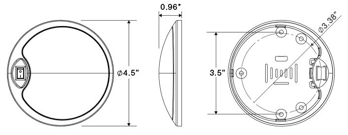Round 4.5" Surface Mount Dome light - Image 2