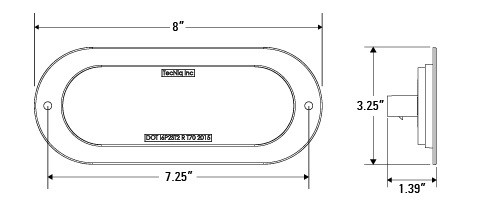 Stop/Tail/Turn & Reverse LED Flange Mount Dimensions