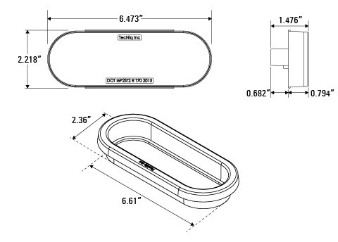 Stop/Tail/Turn & Reverse LED Dimensions