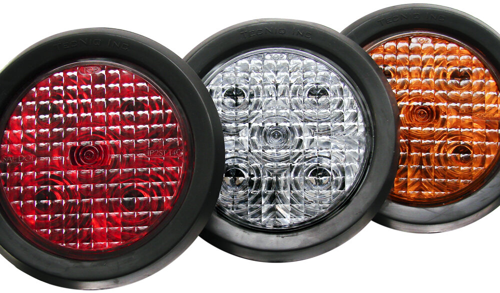 4" LED Flange Mount Lights in Red, White, and Amber