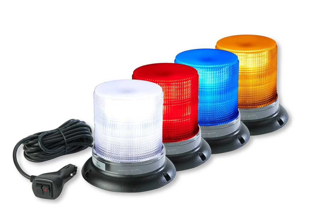 LED Strobe Beacon in White, Red, Blue, and Amber