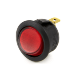 Round Rocker Switch With Red Illumination