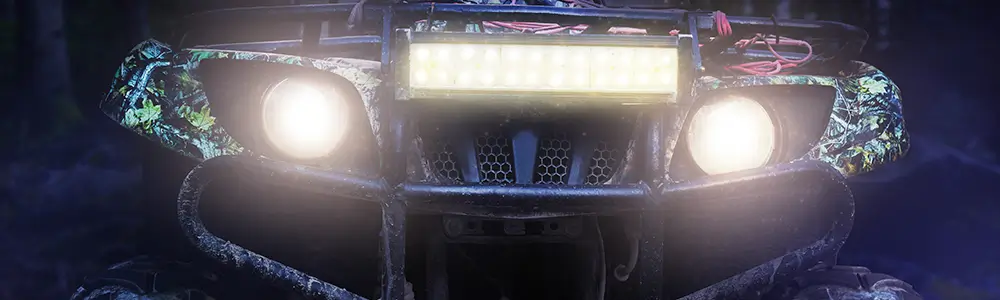 Off road atv with lights on