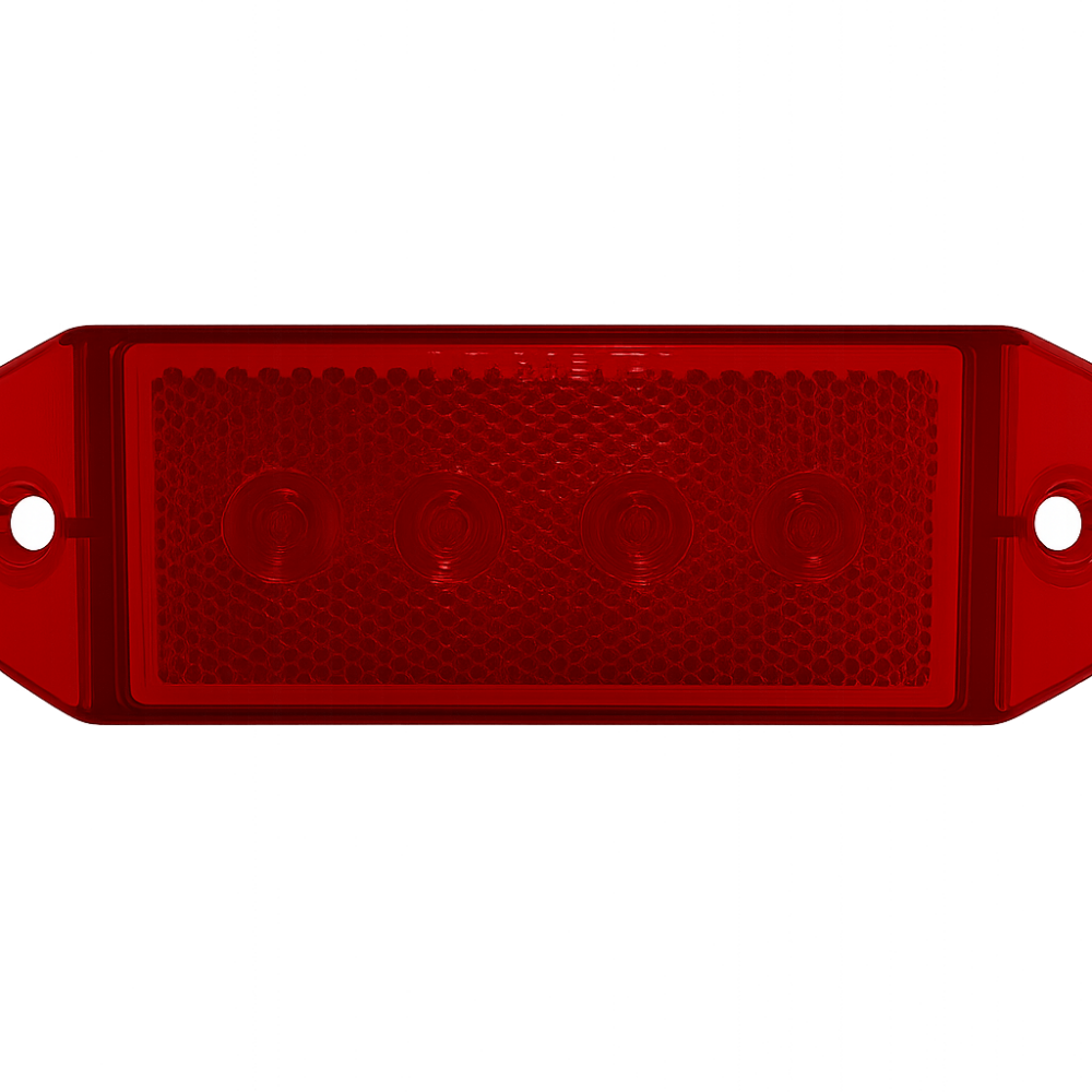 Red Rectangular Truck Trailer Marker Light